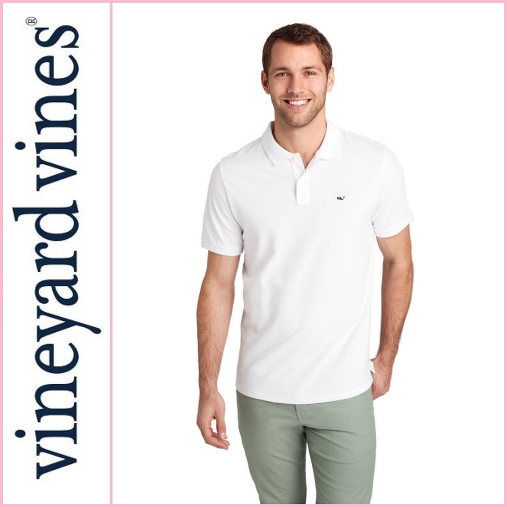 Vineyard Vines White Pique Polo Shirt